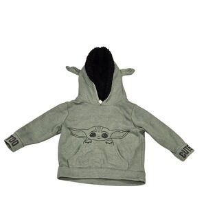 Kids Star Wars The Mandalorian The Child Baby Yoda Sherpa Lined Hoodie 3T
